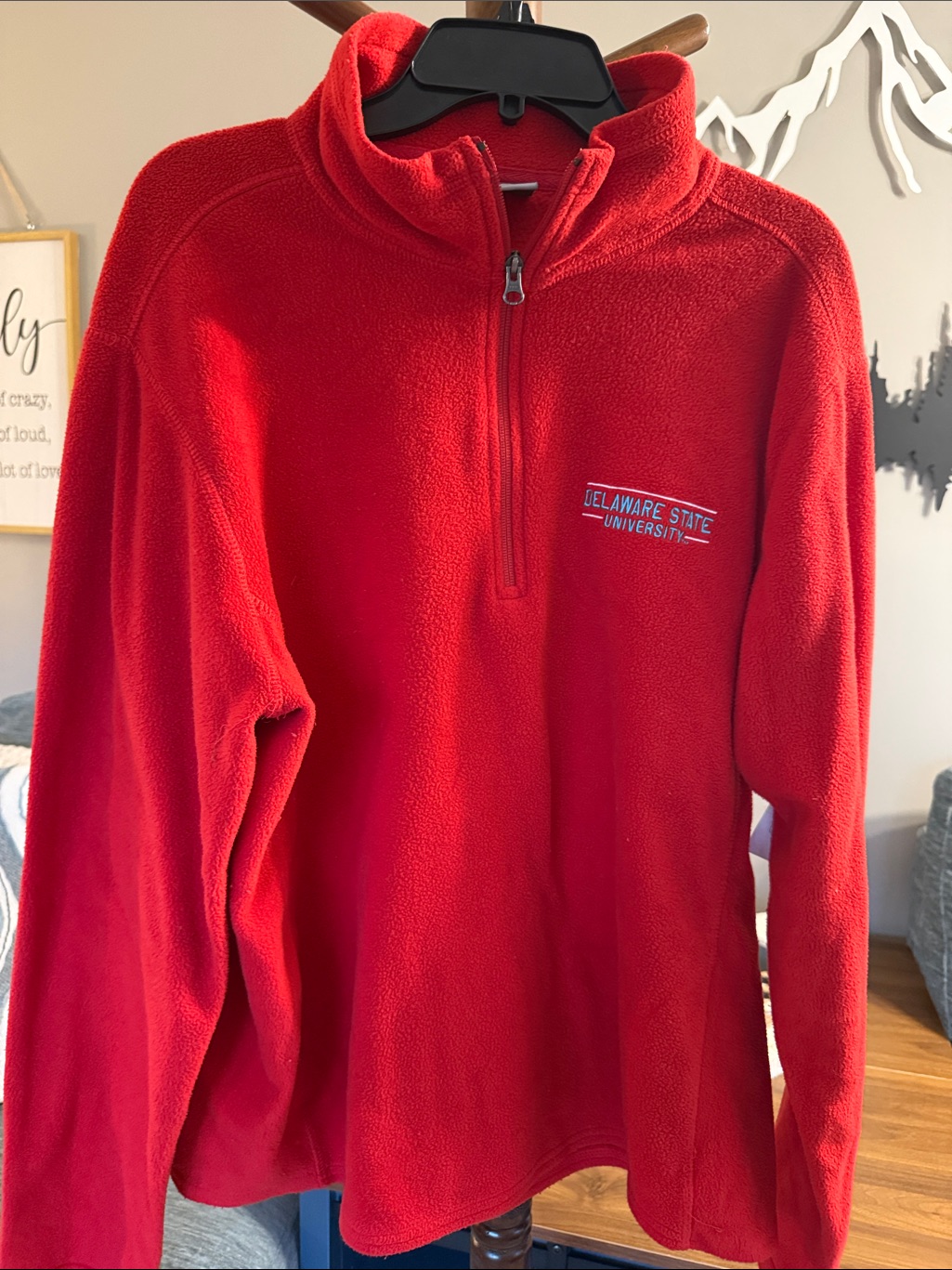 Mv Sport Red Quarter-Zip Fleece Jacket